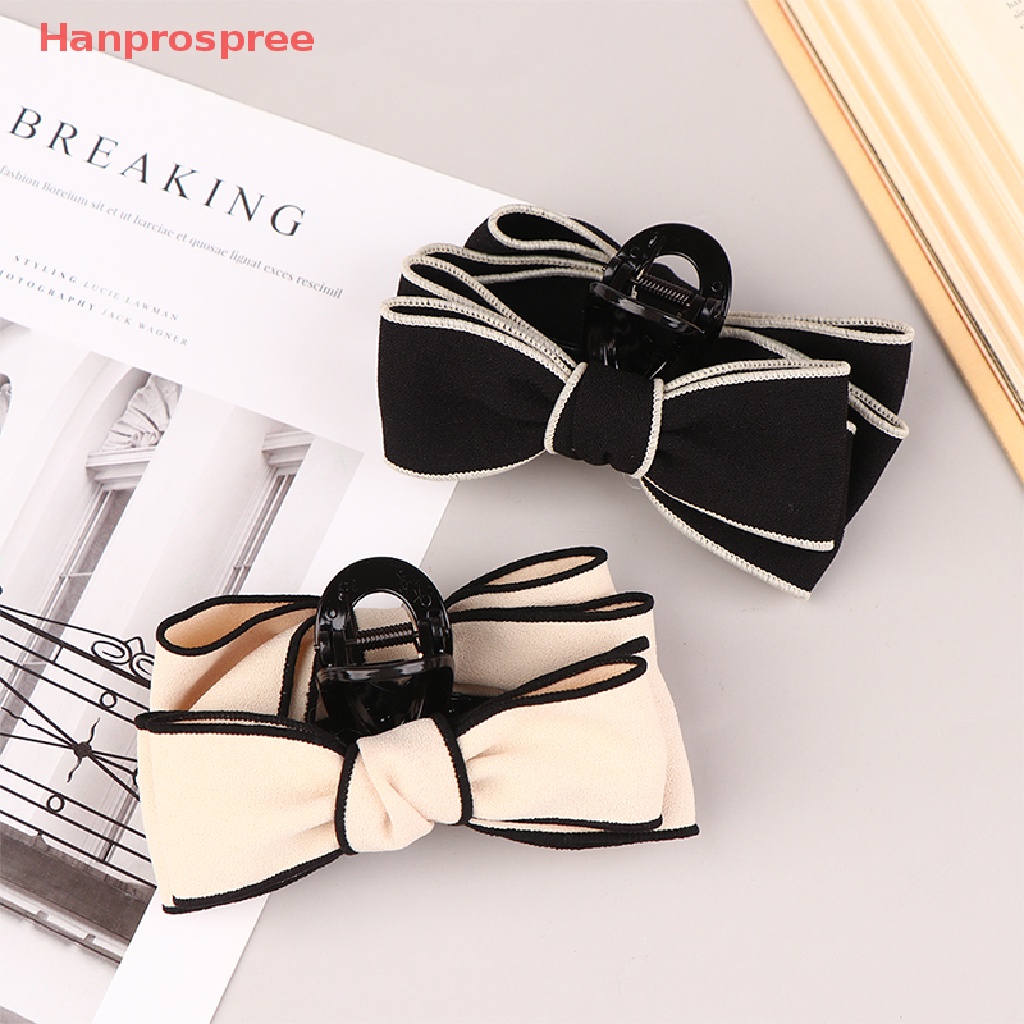 Kẹp Càng Cua Lớn Màu Trắng Đen Thanh Lịch Tối Giản Cho Nữ