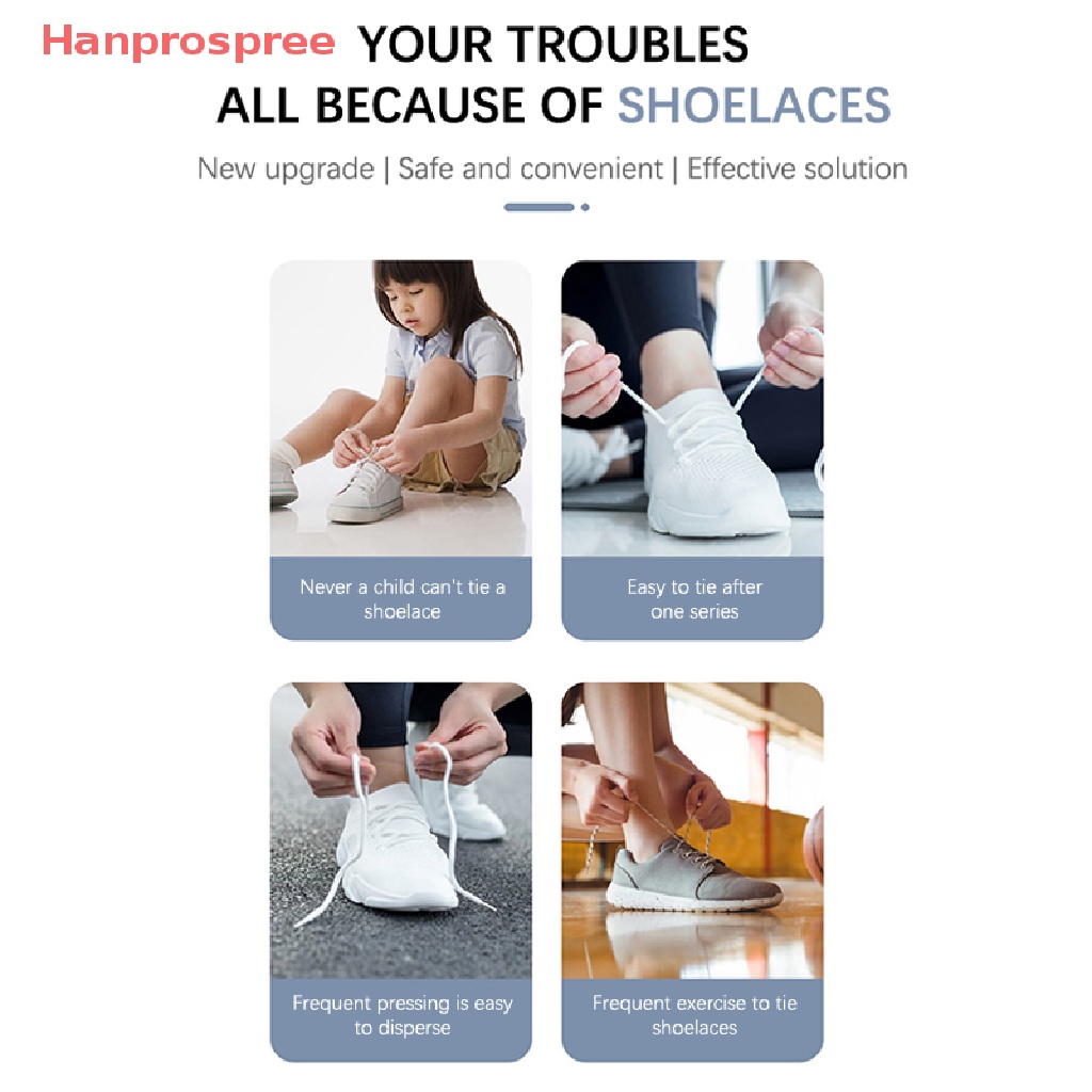 Hanprospree &gt; 1 Cặp Khóa Dây Giày Không Cần Buộc Co Giãn Nhiều Màu Sắc An Toàn Nhanh Chóng Dùng Ngoài Trời