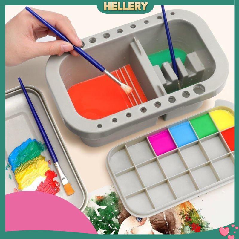 Xô Rửa Cọ Vẽ 2 Trong 1 Bằng Acrylic Kèm Tấm Làm Sạch