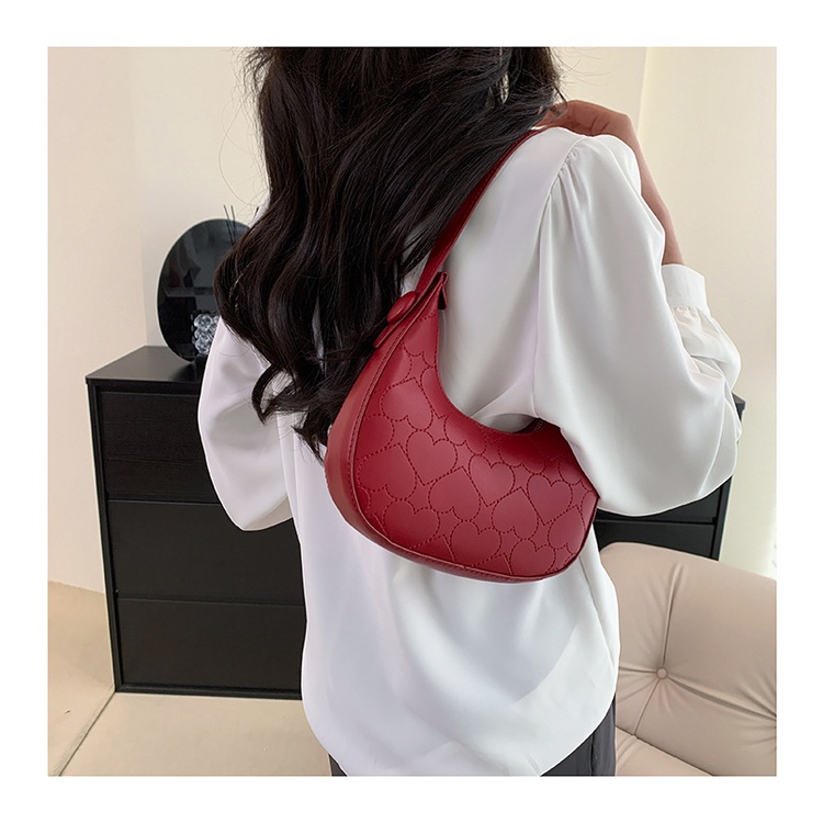 Túi Xách JASMIN NOIR Đeo Vai Họa Tiết Trái Tim Đơn Giản Thời Trang Cho Nữ