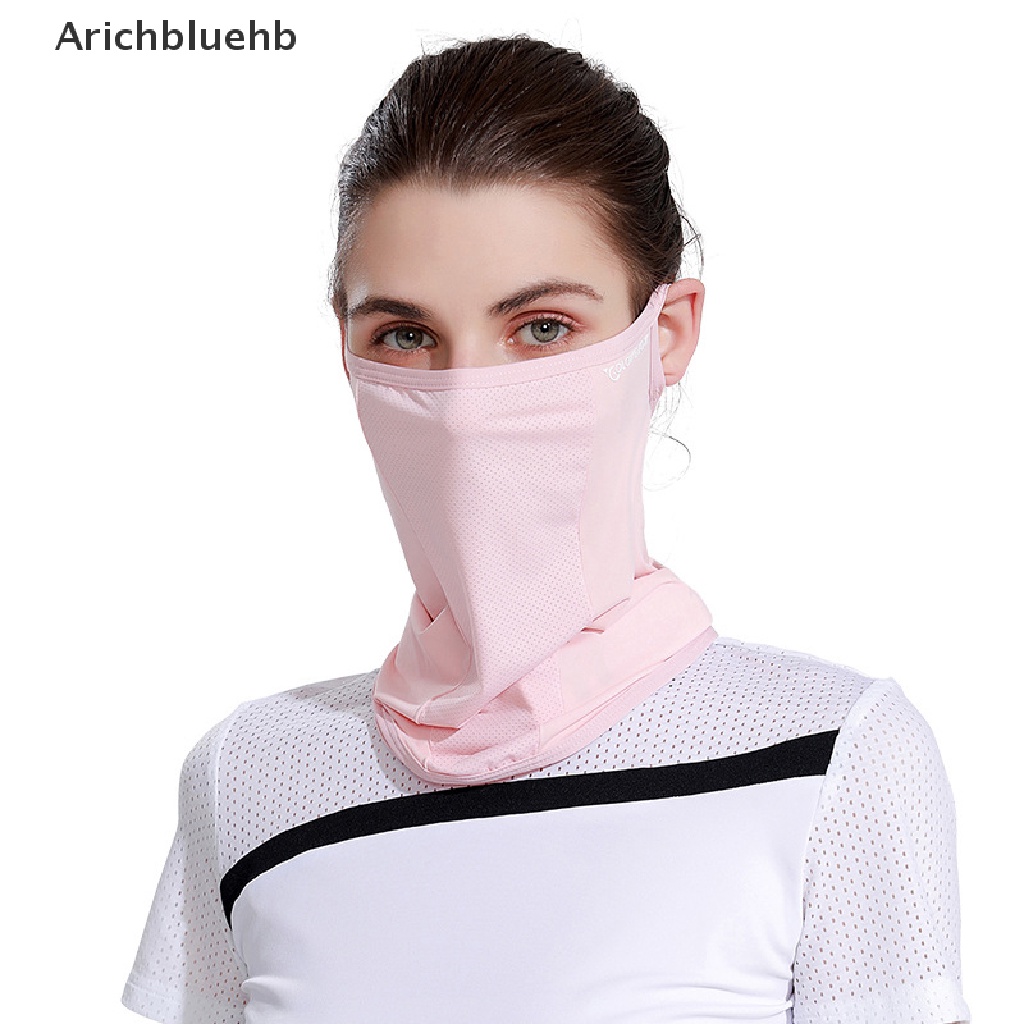< Arichbluehb > Khẩu Trang Lụa Băng Thoáng Khí Chống Tia UV Nhanh Khô Che Phủ Tai Và Cổ Cho Nữ