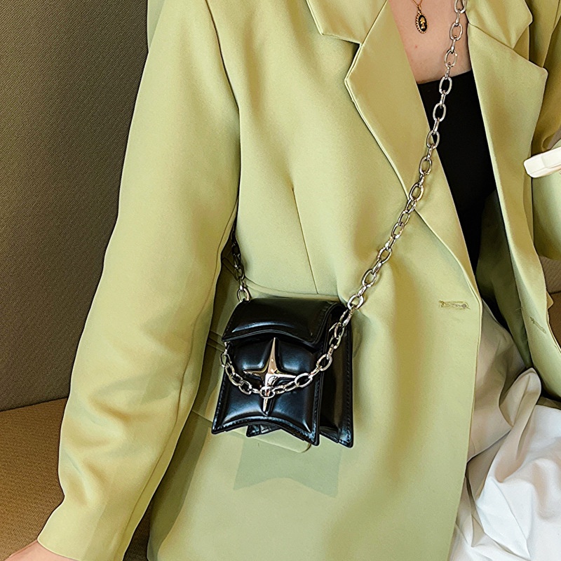 JUST STAR Túi đeo chéo phối quai xích thời trang hiện đại cho nữ
