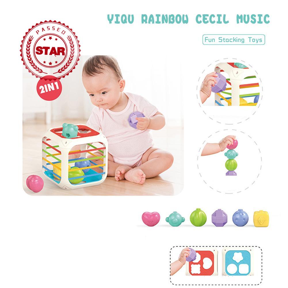 Đồ Chơi Khối Lắp Ráp Nhiều Màu Sắc Cảm Biến Theo Phương Pháp Montessori Cho Bé 6 12 Tháng M3G5