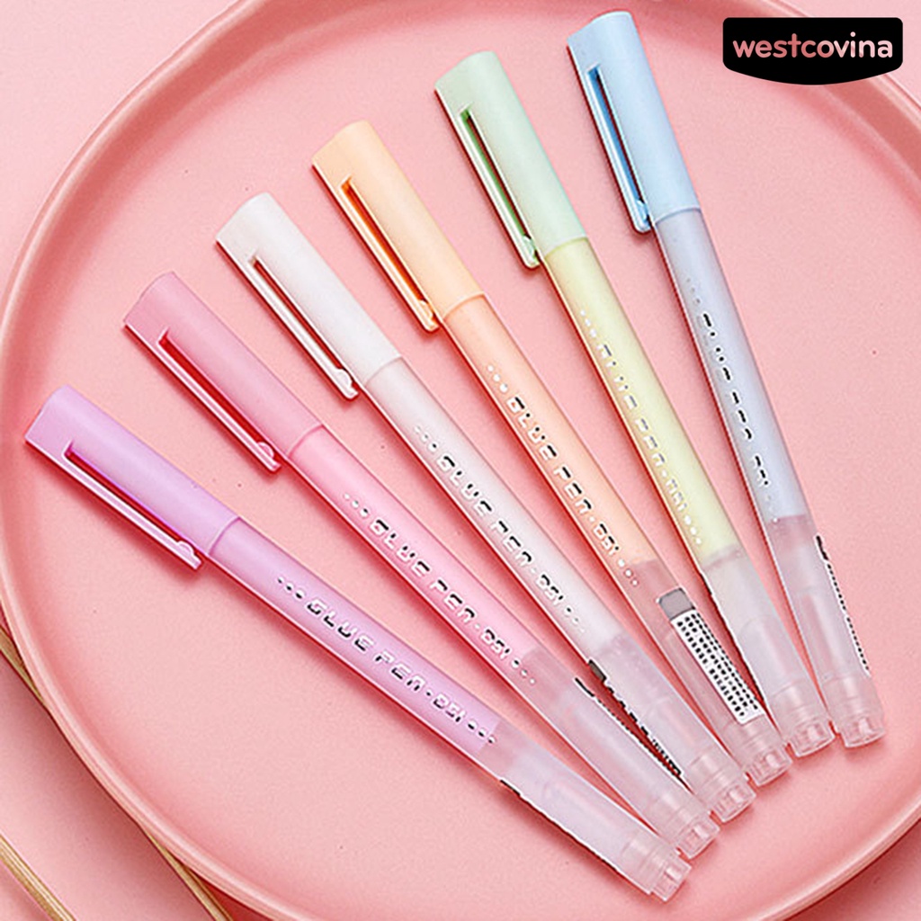 [COD]♪Set 6 Bút Keo Vỏ Nhựa Dạng Lỏng Nhanh Khô Dành Cho Học Sinh