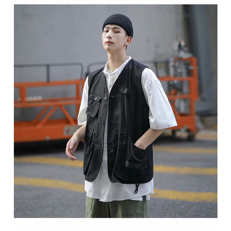 Hàng Mới Về Mới Áo Khoác Sát Nách Dáng Rộng Phong Cách Hip Hop Hàn Quốc Thời Trang Mùa Hè Cho Nam Size S-3XL 2023