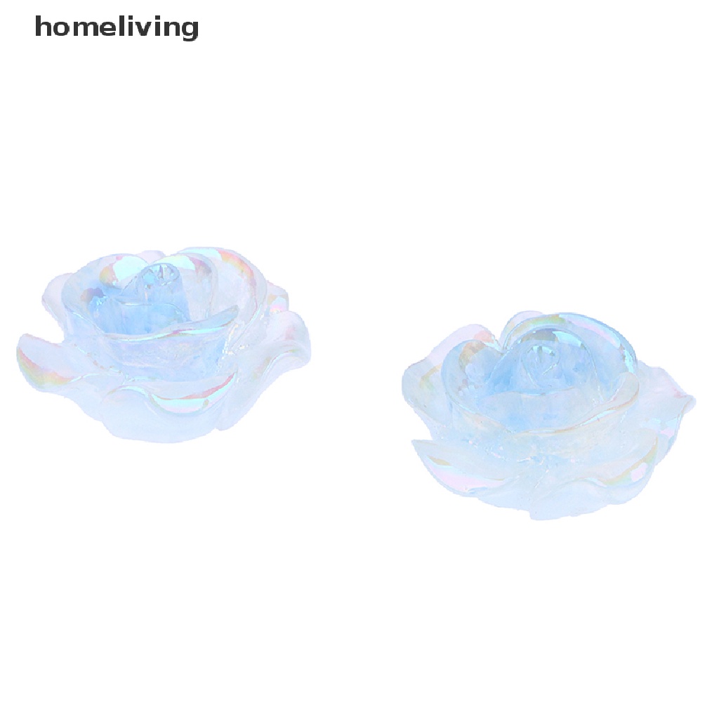 Set 2 Mô Hình Hoa Hồng Dạ Quang Mini Bằng Nhựa Resin Trang Trí Nhà Cửa Sân Vườn DIY