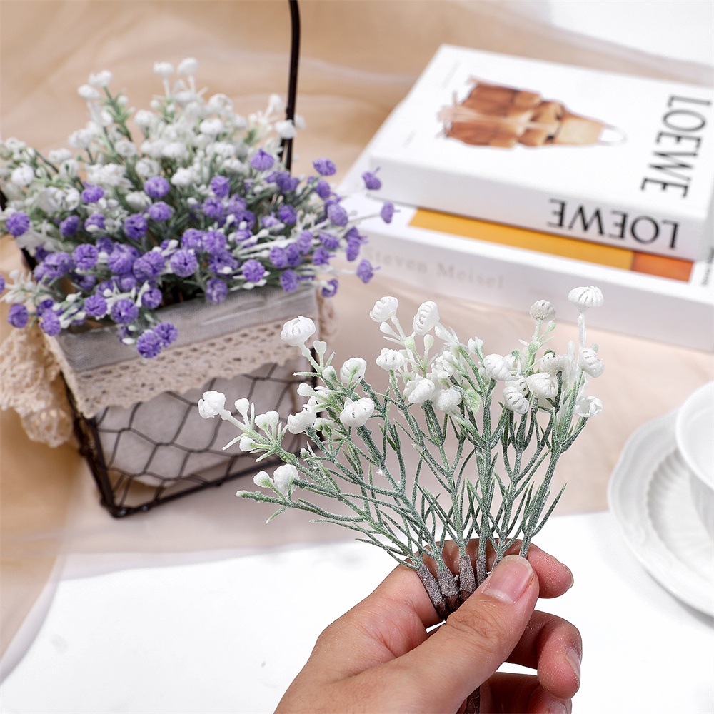 Set 6 Cành Hoa Giả Mini Trang Trí Đa Ứng Dụng