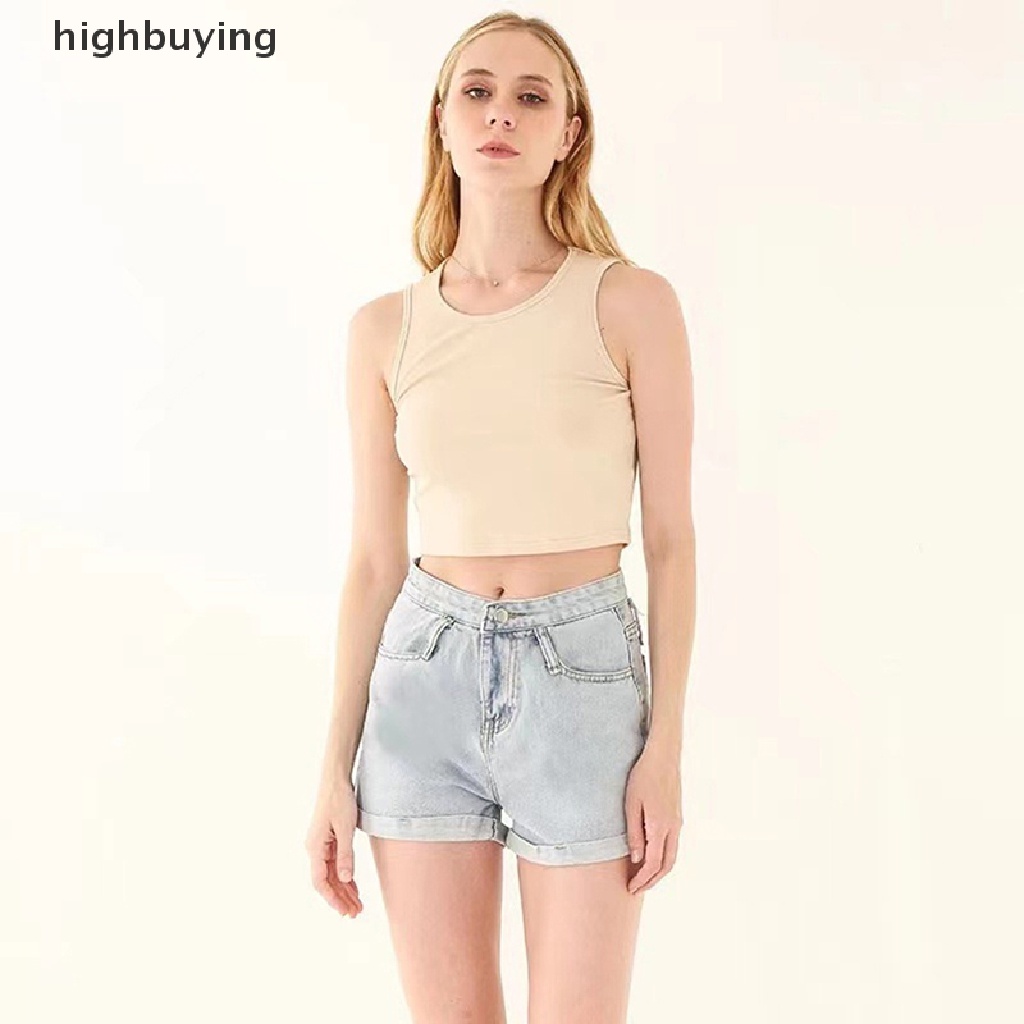 Áo Crop Top Không Tay Cổ Tròn Màu Sắc Retro Thời Trang Mùa Hè Dành Cho Nữ