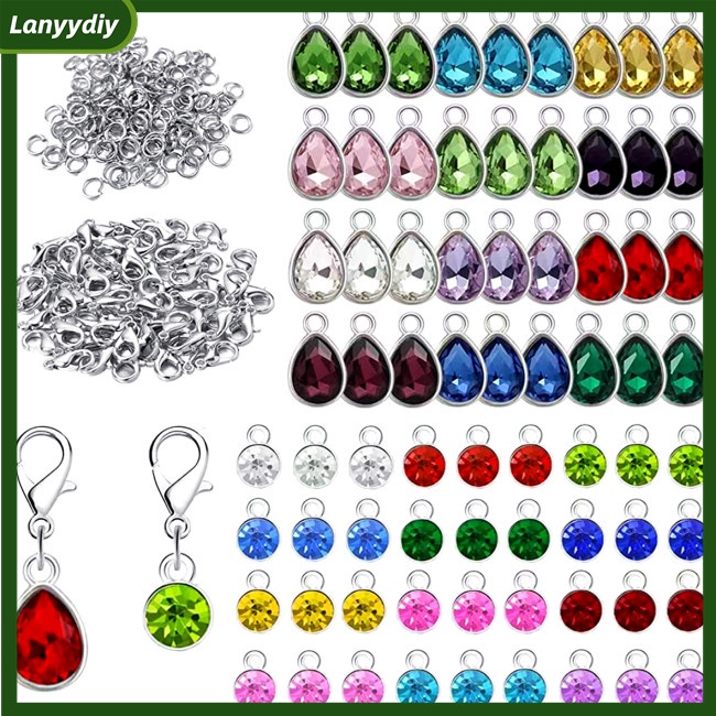 Set 72 Hạt Đá Pha Lê Hình Giọt Nước Dùng Làm Trang Sức Diy