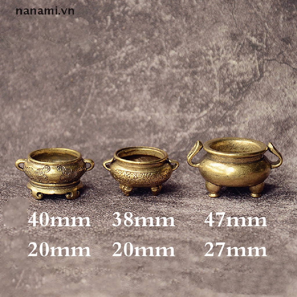 Lư Hương Mini Bằng Đồng Thau Hình Hoa Sen Bỏ Túi nanami