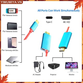 ☼yimumiya ☼ cáp chuyển đổi usb type c sang hdmi 4k cho nintendo switch phone tablet tv hd cast