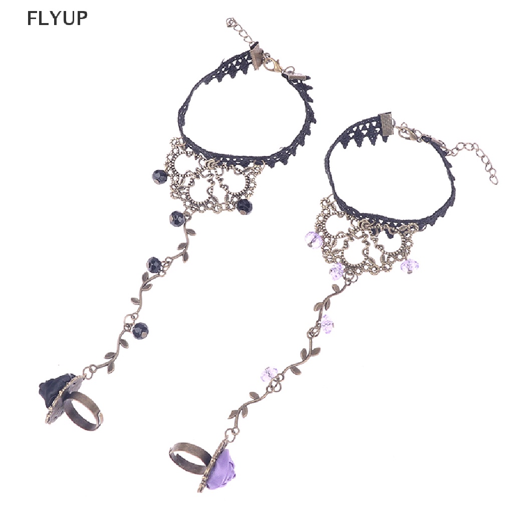 Vòng Đeo Tay Chuỗi Hạt Pha Lê Đen Phong Cách Vintage Thời Trang Cho Nữ