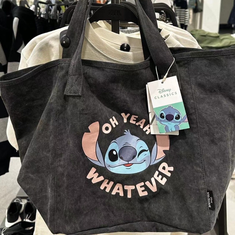 Túi Xách Đeo Vai Vải Bạt Sức Chứa Lớn Hình Stitch Cầm Tay Mẫu Mới 2023 Cho Nữ