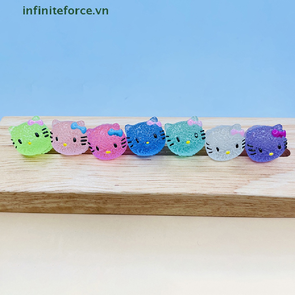 Set 2 Mặt Dây Chuyền Hình Mèo Bằng Nhựa Dạ Quang Trang Trí Điện Thoại DIY