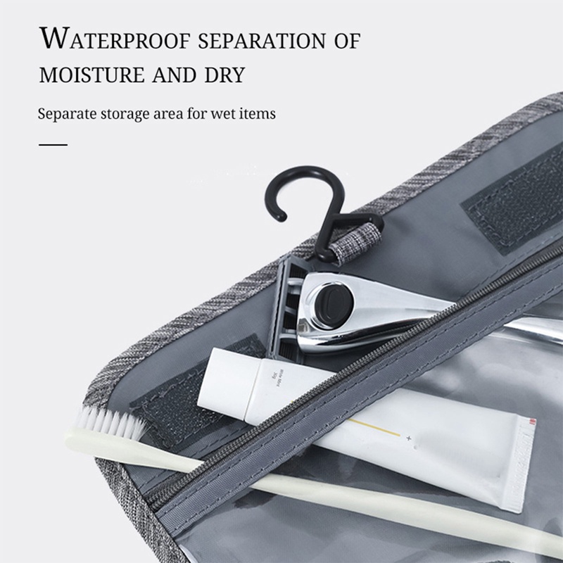 Túi Đựng Mỹ Phẩm Chia Ngăn Khô / Ướt Tiện Dụng Mang Đi Du Lịch Cho Nam