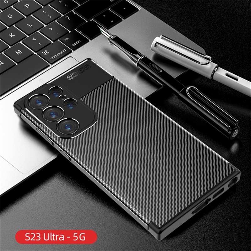 Ốp Điện Thoại TPU Sợi Carbon Chống Sốc Cho Samsung Galaxy S23 S2 Plus Ultra A14 A34 A54 A04s A13 A23 A33 A53 A73
