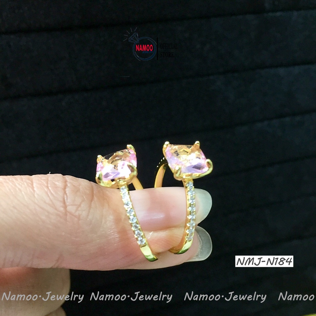 Nhẫn Nữ Đính Đá Hồng NMJ N184 Cực Xinh Cho Nàng