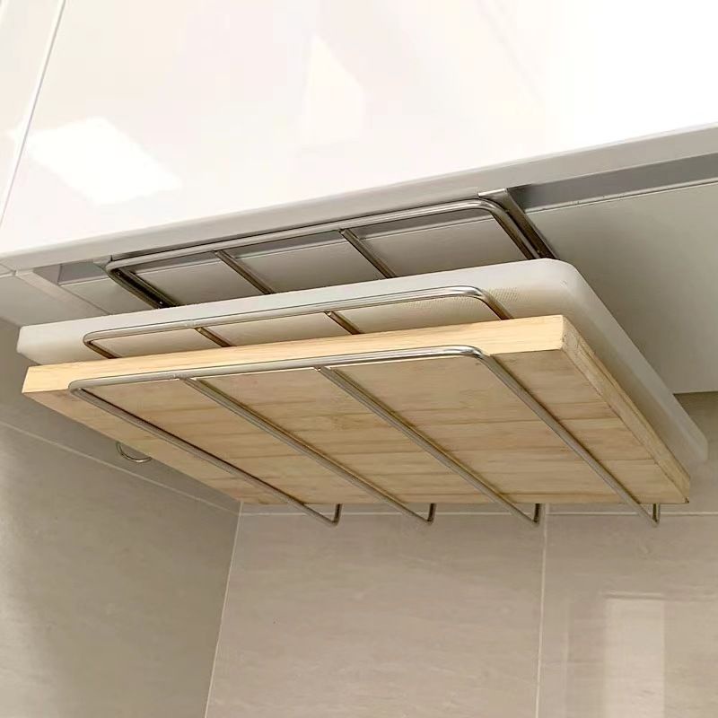 Kitchen Cabinet hanging rack multi-function pot cover rack hanging rack hook chopping board tissue rack WL