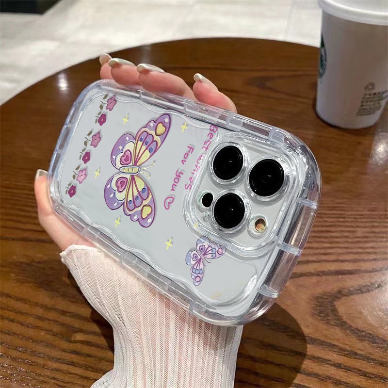 ✅Ốp Điện Thoại Mềm Trong Suốt Chống Sốc Cho Iphone 14 14713118Ốp Điện Thoại Họa Tiết Bướm Xinh Xắn Dành Cho Iphonexr / 12 xs promax BUP0