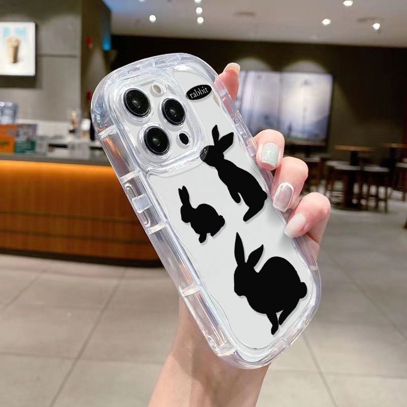 ✅Ốp Điện Thoại Mềm Trong Suốt Chống Sốc Hình Thỏ Đen Cho Iphone 712xr 11iPhone14 Xsmax 8p 13