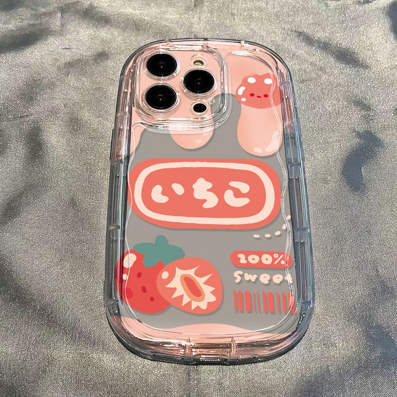 ✅Ốp Điện Thoại Mềm Trong Suốt Chống Sốc In Hình Đầu Thỏ &amp; Dâu Tây Cho Iphone Promax7 / 13118p / 14 / xs / 12 Xr / F