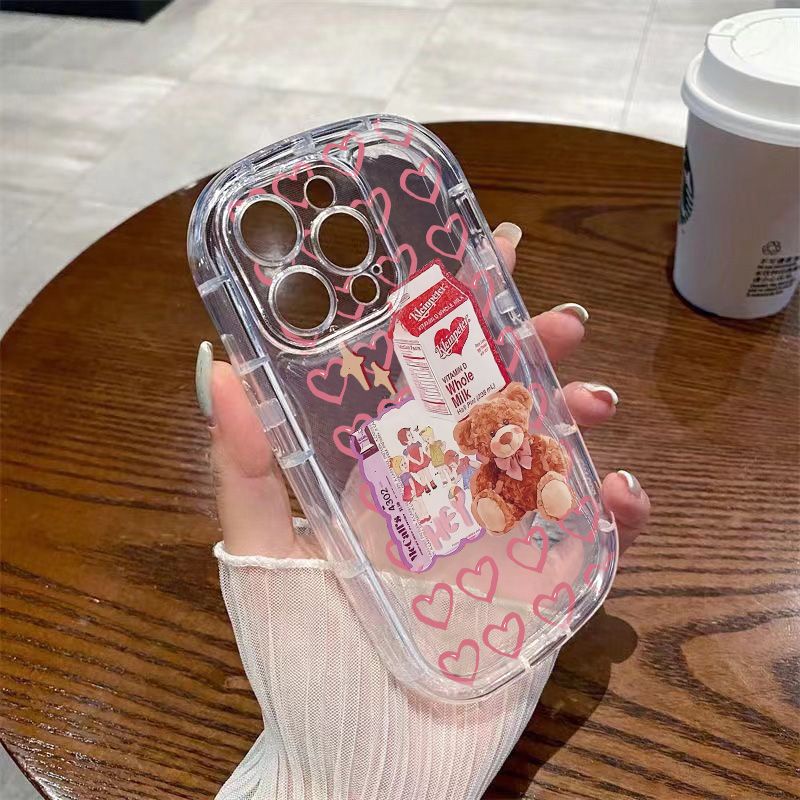 ✅Ốp Điện Thoại Mềm Trong Suốt Chống Sốc Họa Tiết Gấu Dễ Thương Cho Iphone 8p 13 12 14 117Promax Xs NJ3A