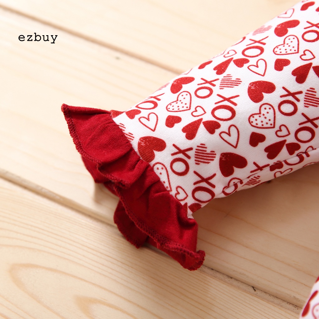 Set 2 Áo Liền Quần Mềm Mại Thoải Mái In Họa Tiết Trái Tim Kèm Băng Đô Cho Bé