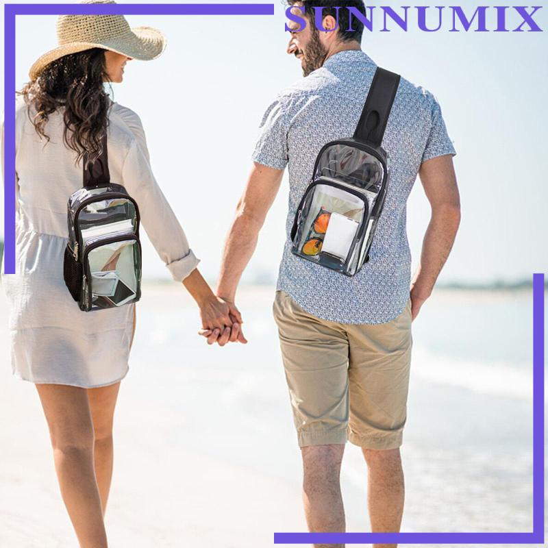 Túi Đeo Chéo Trong Suốt Kèm Giá Đỡ Chai Nước Tiện Dụng Mang Theo Du Lịch / Đi Biển