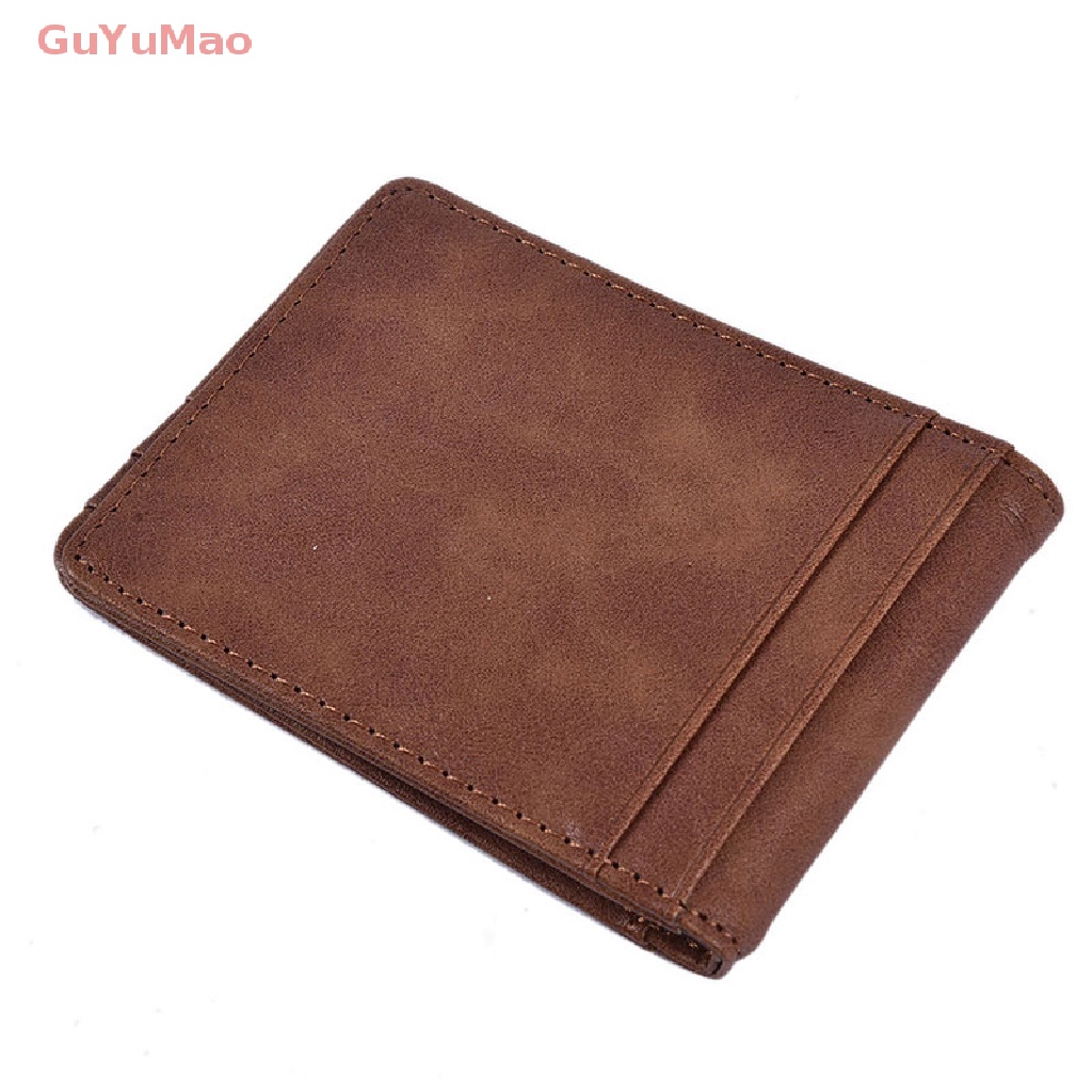 [cxGUYU] Ví Da Đựng Thẻ Dạng Gập Đôi Mỏng Nhẹ Có Khóa Trước RFID Cho Nam PRTA