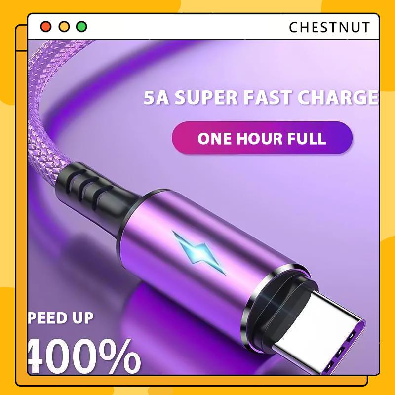 Cáp Sạc Nhanh USB Type-C/ iP 5A cho Xiaomi Samsung Huawei M30 P40 Oppo Vivo-CT