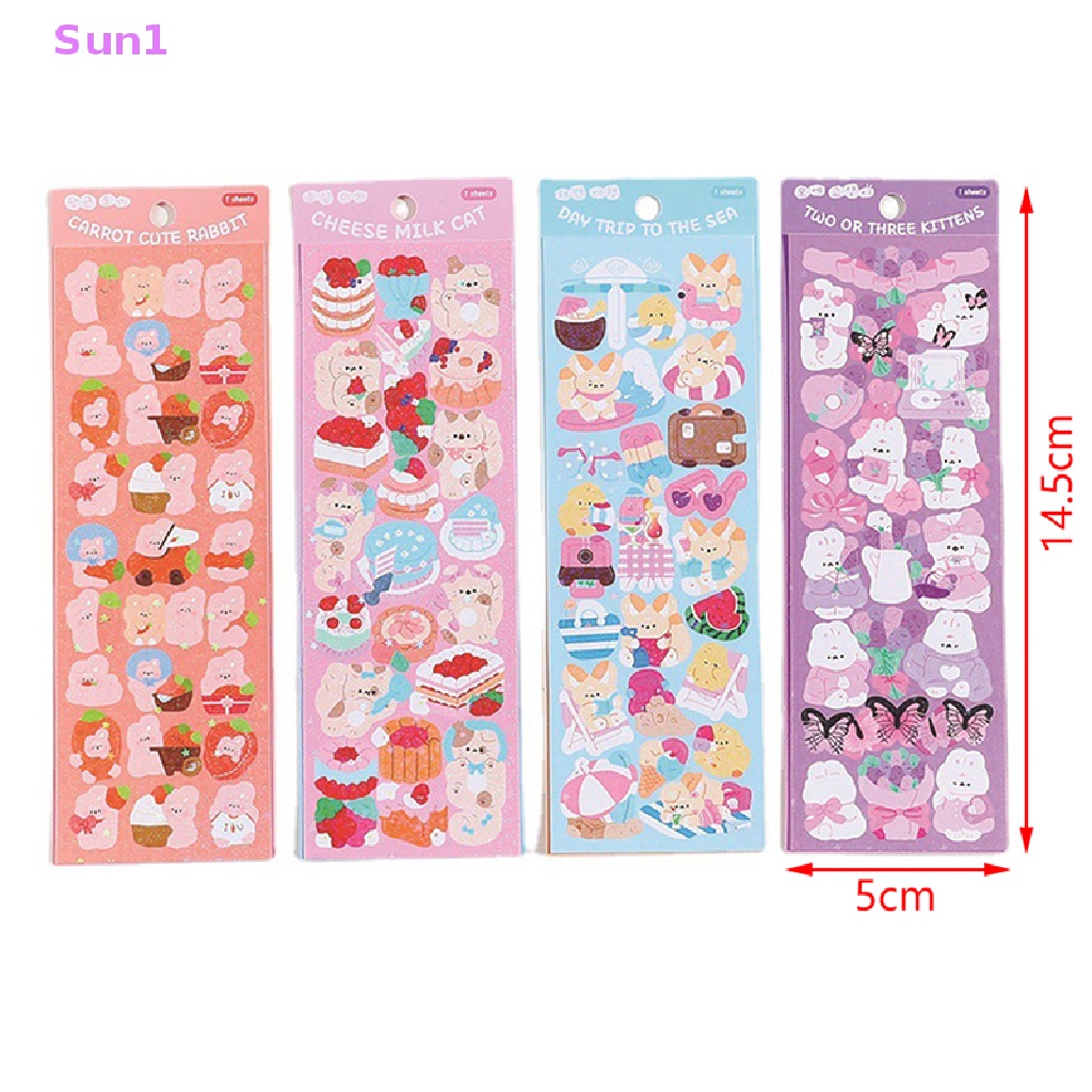 1 Tấm Hình Dán Mèo Dễ Thương Trang Trí Sổ Tay DIY Sun1 >