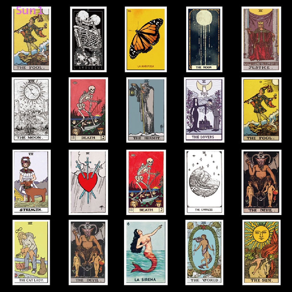 Set 60 Miếng Dán Hình Hoạt Hình Trang Trí Ván Trượt / Laptop / Vali / Đàn Guitar