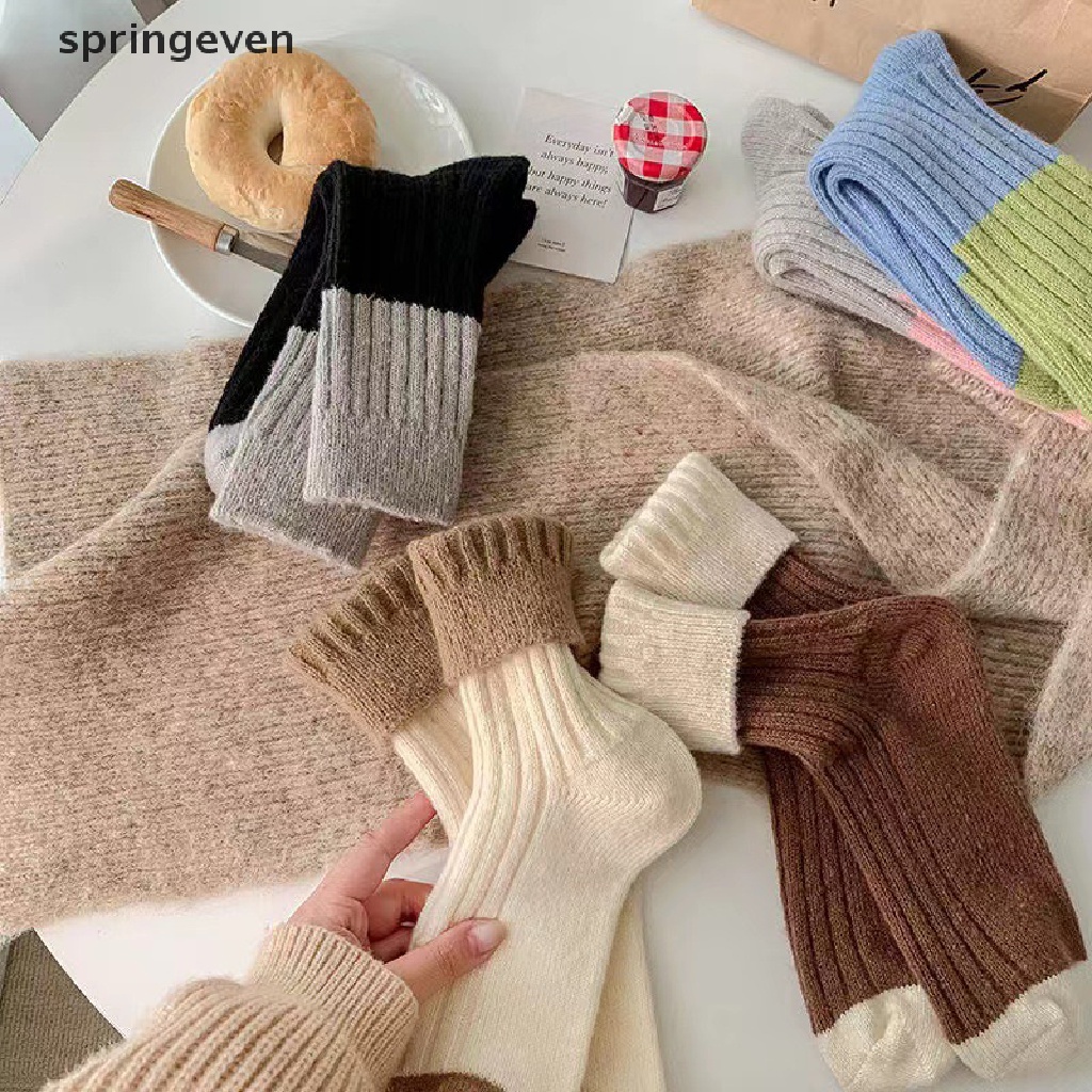 Vớ Lông Thỏ Dày Dặn Giữ Ấm Mùa Đông Màu Xám Hồng Phù Hợp Với Tất Cơ Bản Dành Cho Nữ