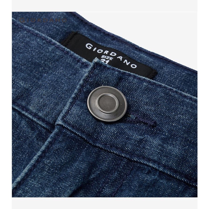 Quần đùi jean GIORDANO 13103211 100% cotton cạp vừa phối 5 túi dành cho nam
