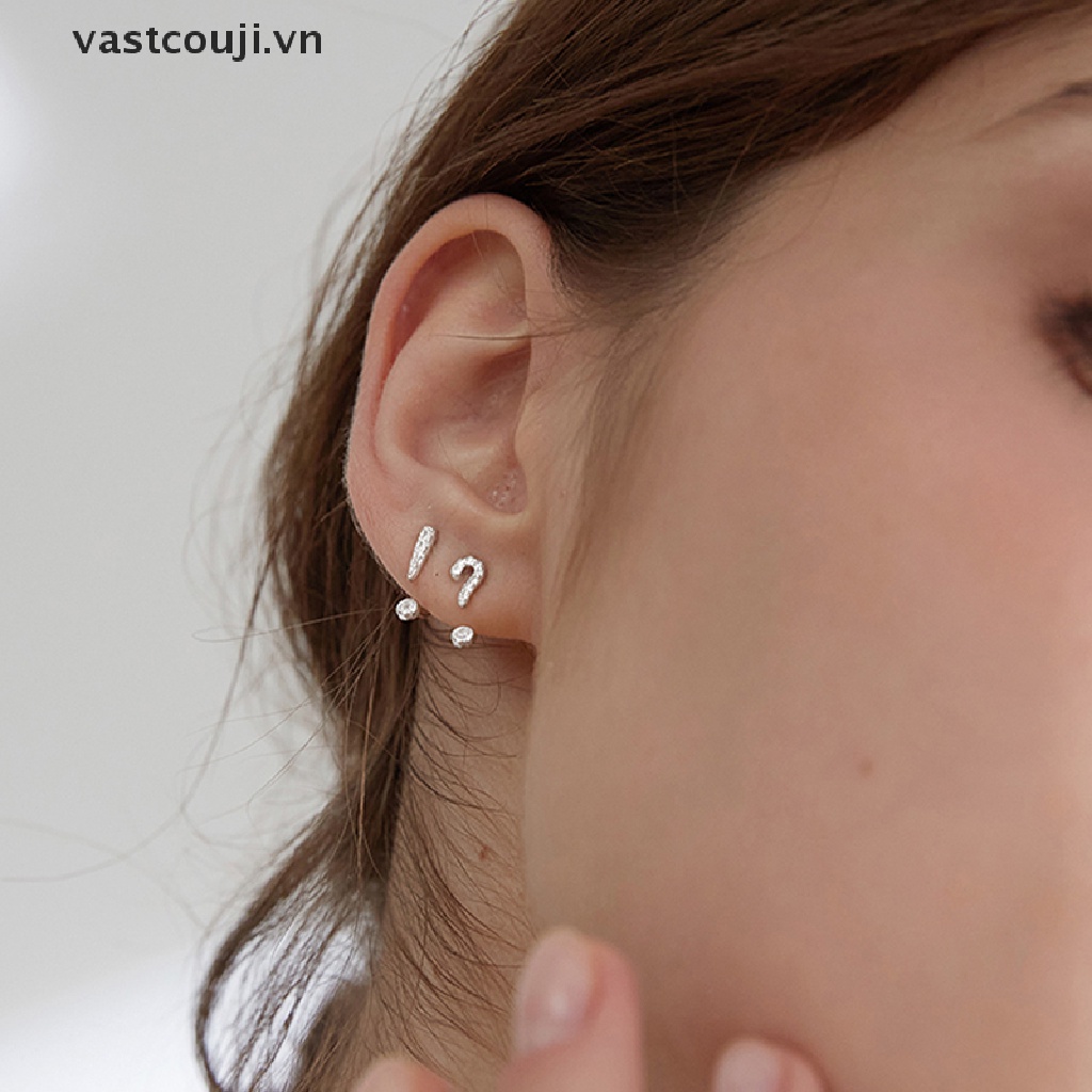 Bông Tai Đính Đá Pha Lê Màu Bạc Thời Trang Hàn Quốc Dành Cho Nữ