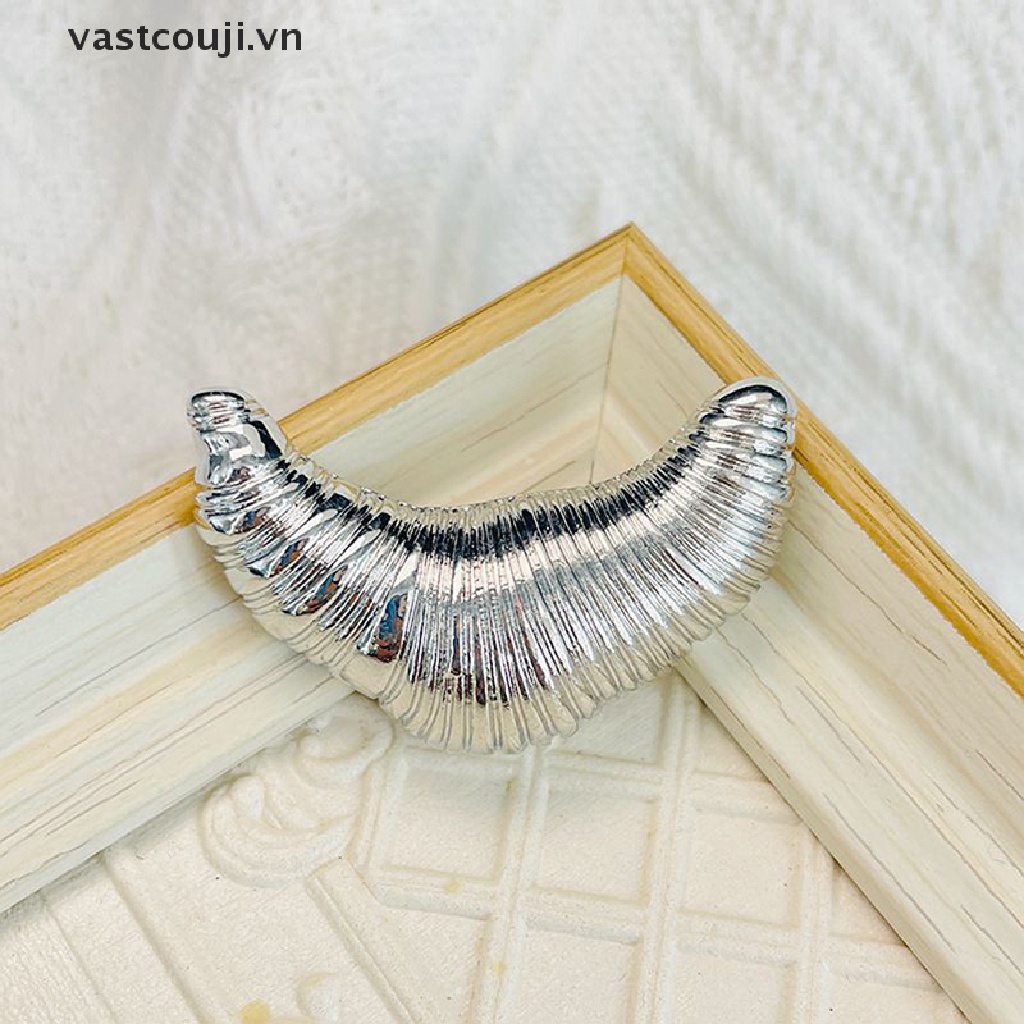 Ghim Cài Cổ Áo Bằng Hợp Kim Chống Trượt Hình Sừng Bò Croissant VASTJI