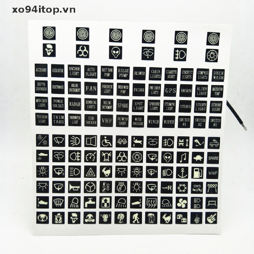 Nhãn Dán PVC Màu Dạ Quang Trang Trí Công Tắc Bật / Tắc Khởi Động Xe Hơi / Xe Tải
