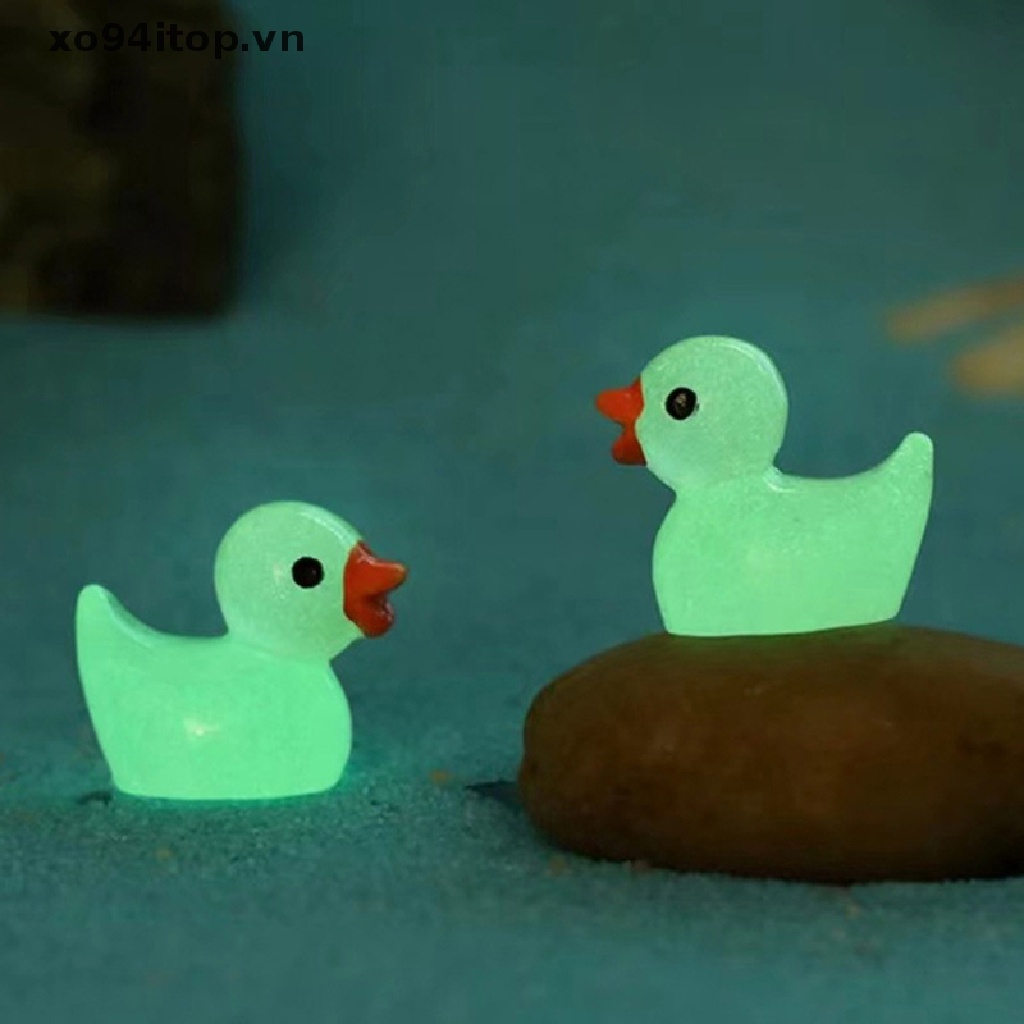 Set 5 Chú Vịt Mini Bằng Nhựa Phát Quang Dùng Để Trang Trí
