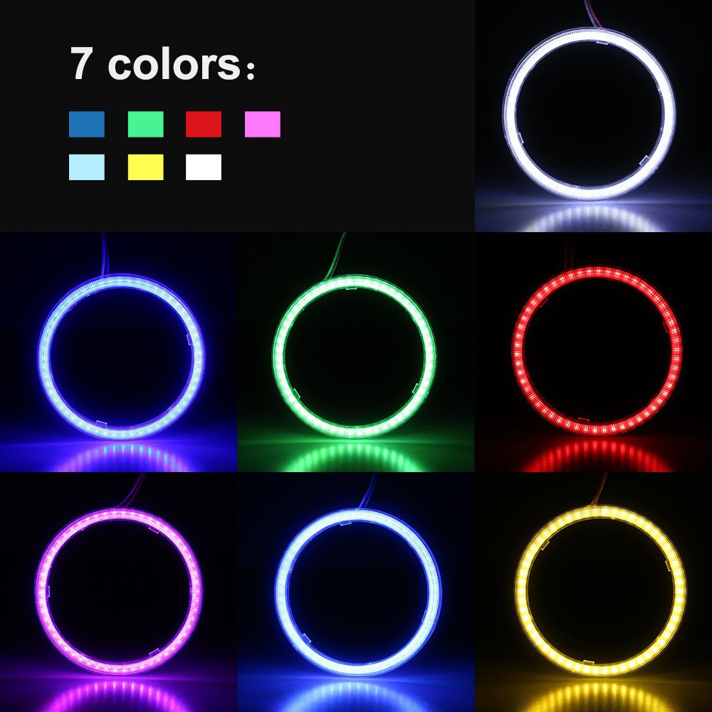 1 Đèn Pha LED Dạng Vòng Halo 9-30V 60MM 70MM 80MM 90MM 100MM 110MM 120MM Cho Xe Hơi / Xe Máy