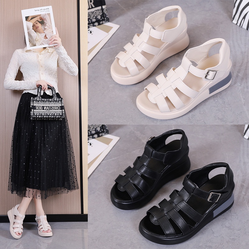 Sandal Đế Bằng Hở Ngón Phong Cách Roman Thời Trang Mùa Hè Hàng Mới 2023