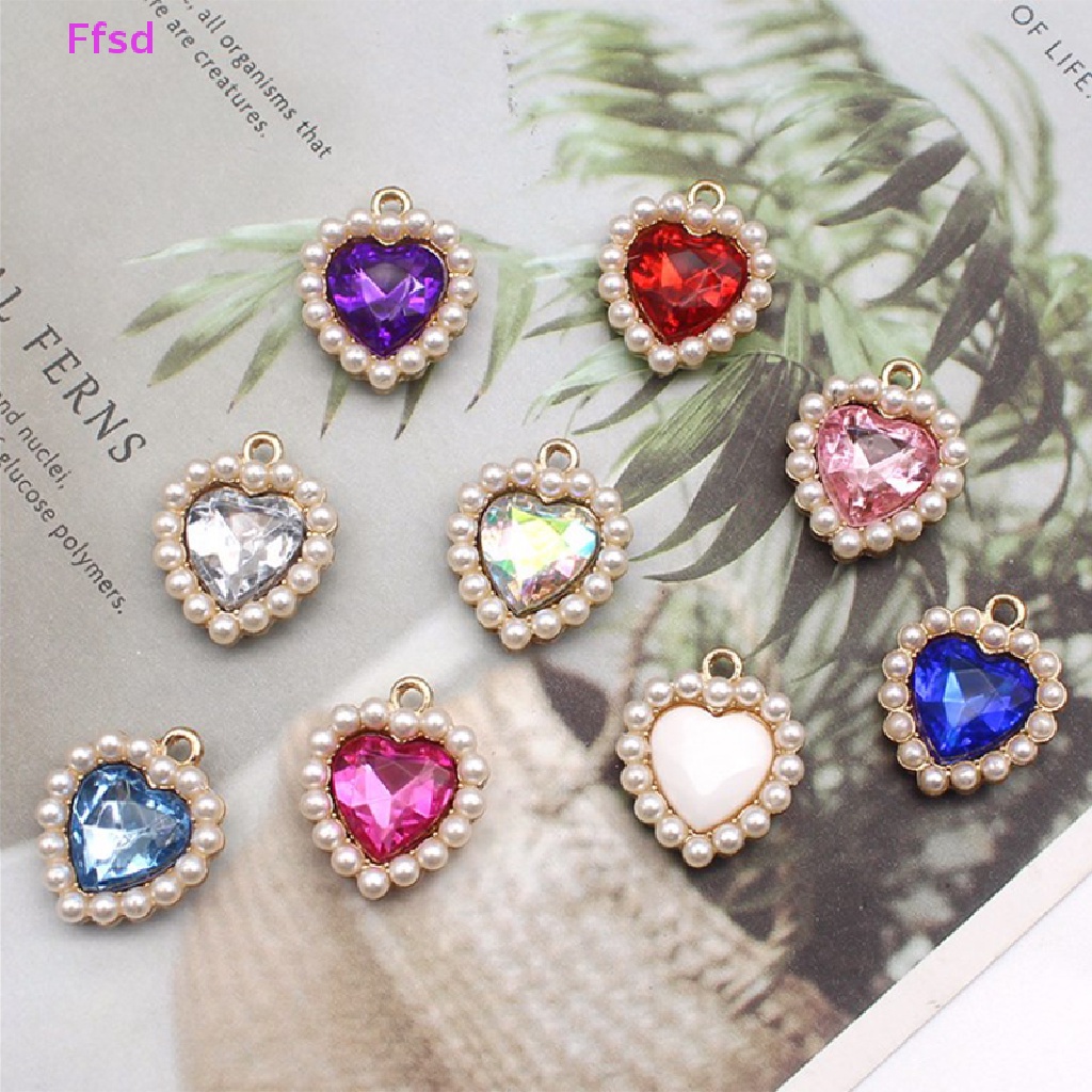 Mặt Ngọc Trai Kim Loại Hình Trái Tim 21 * 18MM Tự Trang Trí Quần Áo