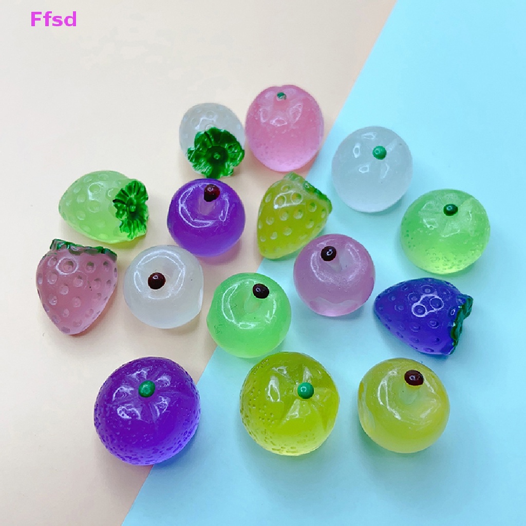{Ffsd} Set 5 Trái Cây Nhỏ Phát Quang Bằng Nhựa Resin Làm Đồ Trang Sức Thủ Công Diy