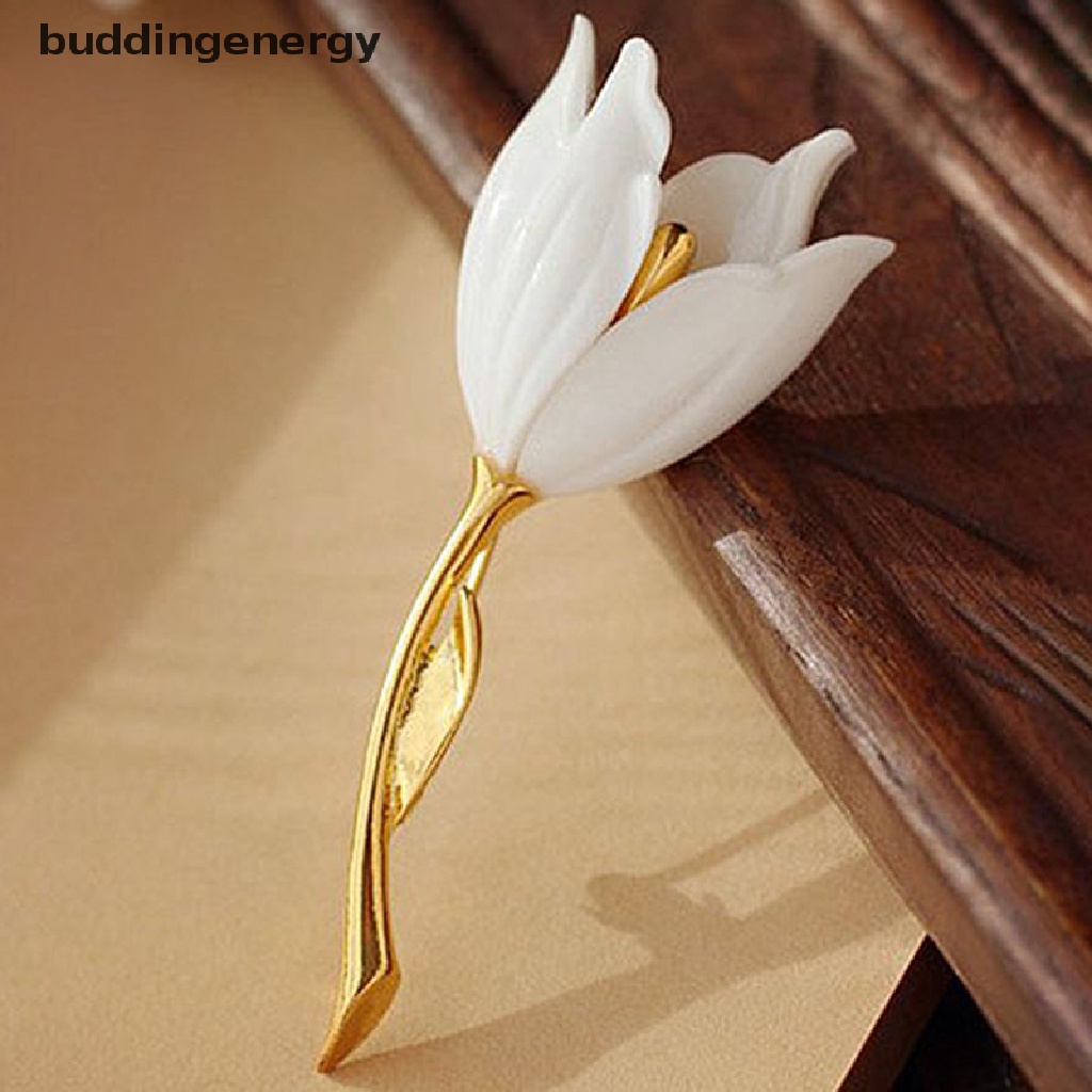 {BUDDI} Ghim Cài Áo Trang Trí Khăn Choàng Cổ Tráng Men Hình Hoa Tulip {BUDDI}