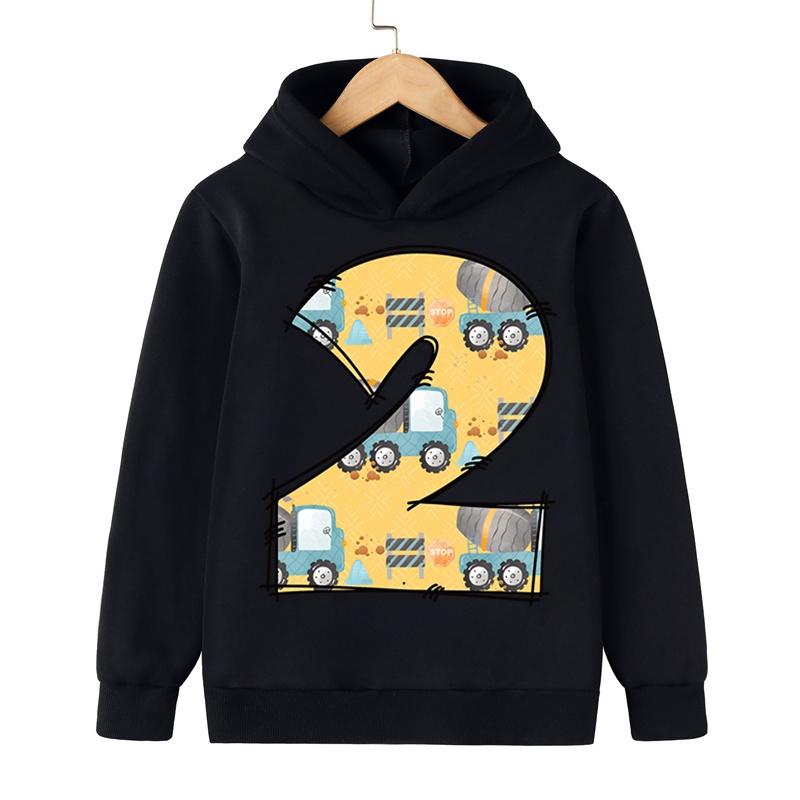 Áo Hoodie Tay Dài In Chữ Xây Dựng Thời Trang Mùa Thu Dành Cho Trẻ Em