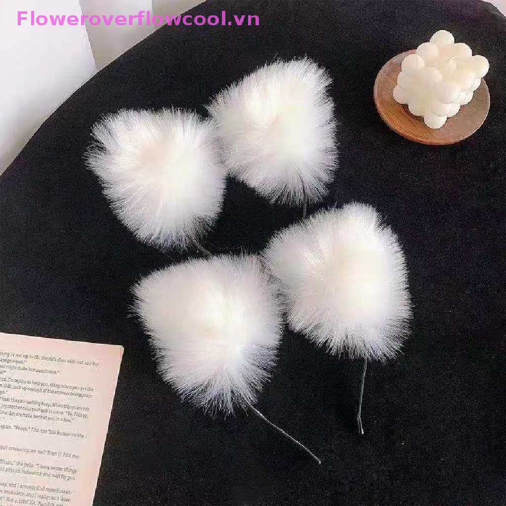 Cài Tóc Tai Mèo Phối Lông Dễ Thương Cho Nữ