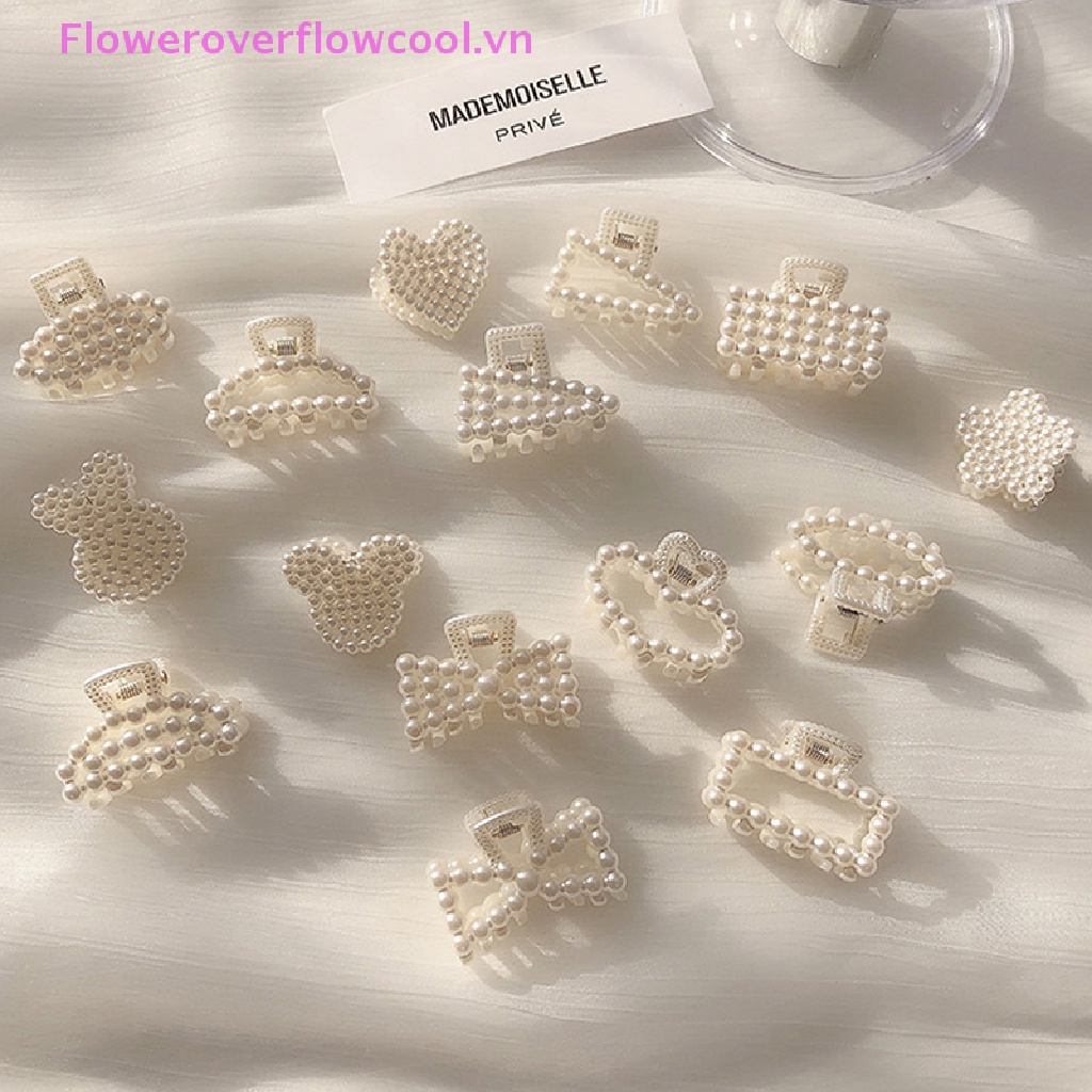 Kẹp Tóc Đính Ngọc Trai Giả Hình Nơ / Trái Tim Dễ Thương Cho Nữ