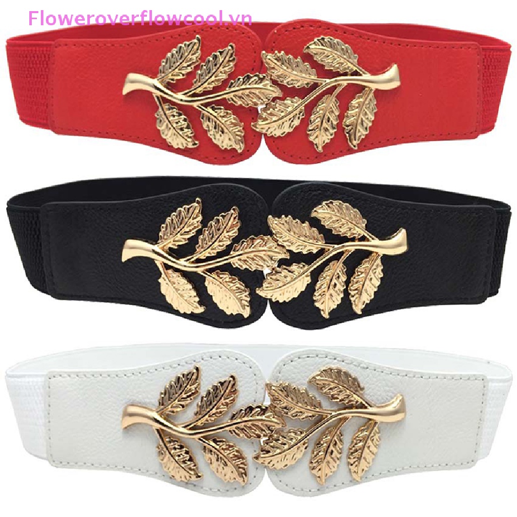 Thắt Lưng Da Khóa Kim Loại Hình Chiếc Lá Phong Cách Retro Thời Trang Cho Nữ
