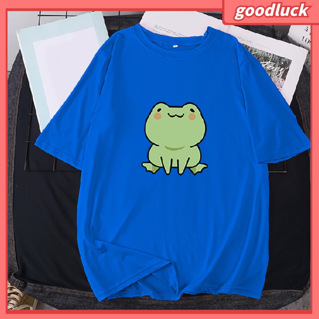 Áo Thun Tay Ngắn Chất Liệu Polyester In Họa Tiết Hoạt Hình Chú Ếch Dễ Thương Thời Trang Mùa Hè Cho Nữ
