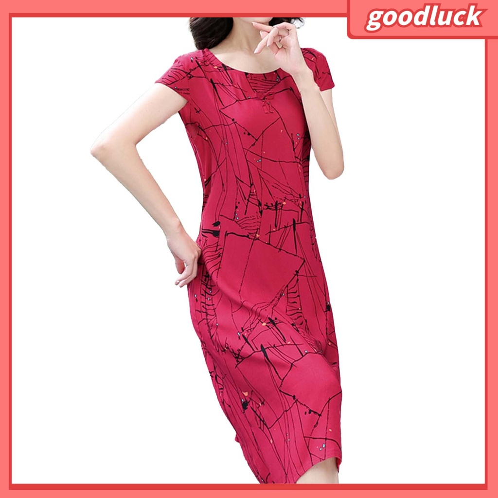 Đầm Mini Cổ Tròn Tay Ngắn Dáng Rộng Họa Tiết Chấm Bi Màu Sắc Tương Phản Thời Trang Mùa Hè Cho Nữ