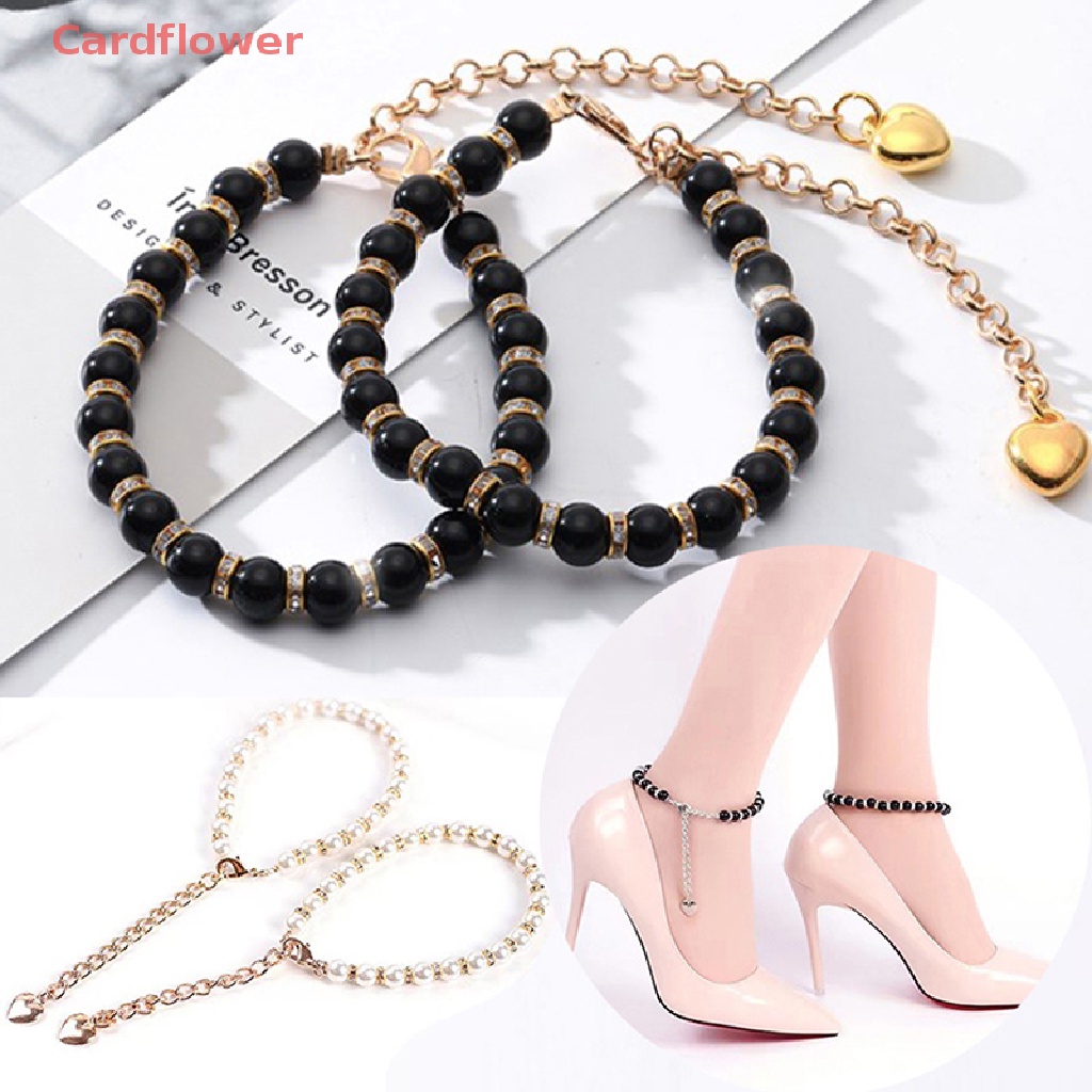 1 Cặp Dây Đeo Mắt Cá Chân Đính Đá Và Ngọc Trai Cho Giày Cao Gót Mới